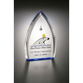 Lucite Beveled Obelisk Embedment Award w/ Ripple Bottom